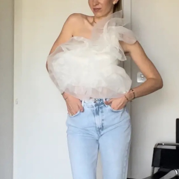 Zara Asymmetrical Organza Top - Picture 3 of 14